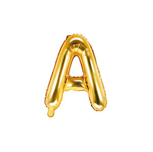 PartyDeco Fóliový balón Mini - Písmeno A 35cm zlatý