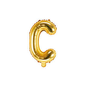 PartyDeco Fóliový balón Mini - Písmeno C 35cm zlatý