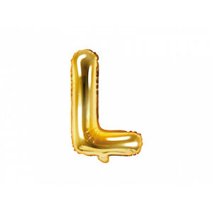 PartyDeco Fóliový balón Mini - Písmeno L 35cm zlatý