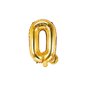 PartyDeco Fóliový balón Mini - Písmeno Q 35cm zlatý