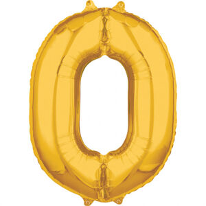 Amscan Fóliový balón narodeninové číslo 0 zlatý 66cm