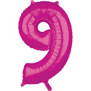 Amscan Fóliový balón narodeninové číslo 9 ružový 66cm