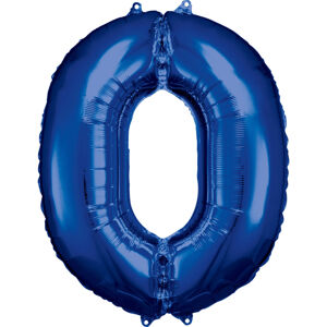 Amscan Balónik fóliový narodeninové číslo 0 modrý 86cm