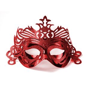 PartyDeco Party maska s ornamentami červená