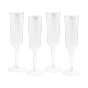 Godan Poháre na šampanské so striebornými glitrami 4 ks