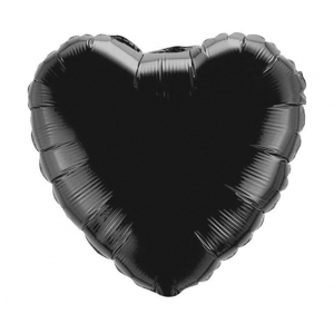 Flexmetal Fóliový balón Srdce - Čierne 43 cm