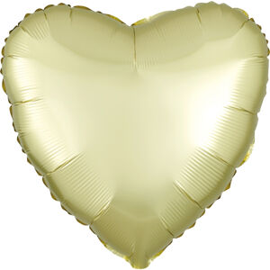 Amscan Fóliový balón srdce satén - Svetložltý