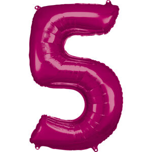 Amscan Balónik fóliový narodeninové číslo 5 ružový 86 cm