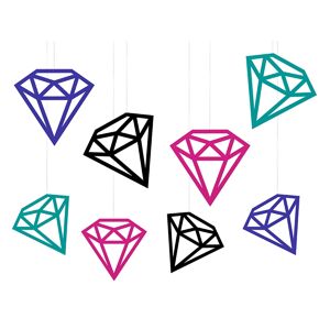 PartyDeco Visiace dekorácie diamanty