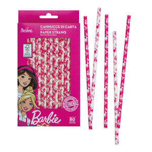 Decora Papierové slamky - Barbie 80 ks