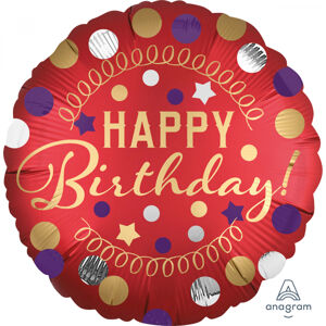 Amscan Fóliový balón - Happy Birthday červený