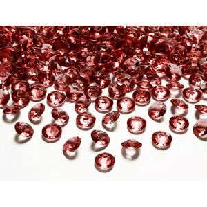 PartyDeco Diamantové konfety tmavo červené 12mm