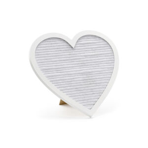 PartyDeco Svadobná tabuľa - Biele srdce 31 x 29 cm
