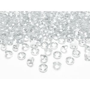 PartyDeco Diamantové konfety priehľadné 12mm