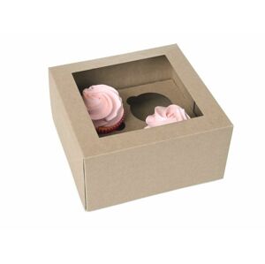 House of Marie Dekoračné krabice na muffiny a cupcakes - kraft 2 ks