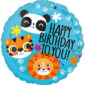 Amscan Fóliový balón - Zvieratká Happy Birthday To You
