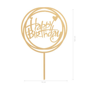 Dekora Zápich na tortu - Happy Birthday 15,4 x 10 cm