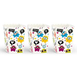 PartyDeco Dekoratívne boxy pre popcorn - Monster 6 ks