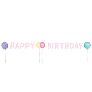 Amscan Banner Happy Birthday - pastelové balóny 150 x 13,8 cm