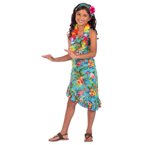 Amscan Kostým Havaj modrý - dievča Veľkosť - deti: 8 - 10 rokov