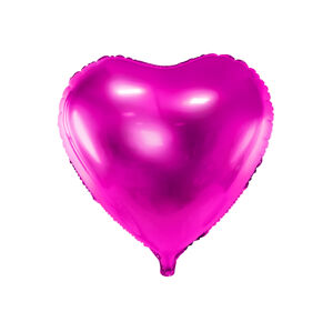 PartyDeco Fóliový balón srdce - tmavá ružová 45 cm
