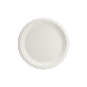PartyDeco Kompostovateľné taniere z cukrovej trstiny - biele 6 ks