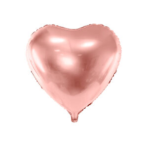 PartyDeco Fóliový balón srdce - ružovozlatý 61 cm