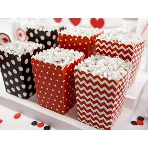 PartyDeco Dekoratívne boxy pre popcorn - Lienka 6 ks