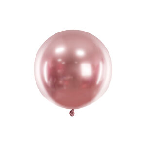 PartyDeco Balónik chrómový ružovozlatý 60 cm