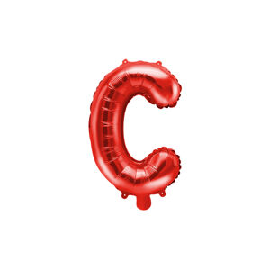 PartyDeco Fóliový balón Mini - Písmeno C 35 cm červený