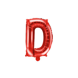 PartyDeco Fóliový balón Mini - Písmeno D 35 cm červený