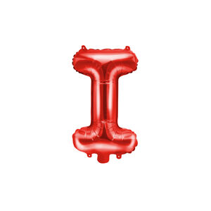 PartyDeco Fóliový balón Mini - Písmeno I 35 cm červený