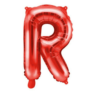 PartyDeco Fóliový balón Mini - Písmeno R 35 cm červený