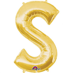 Amscan Fóliový balónik písmeno S 86 cm zlatý