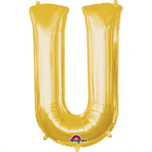 Amscan Fóliový balónik písmeno U 86 cm zlatý