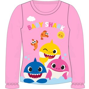 EPlus Dievčenské tričko s dlhým rukávom - Baby Shark ružové Veľkosť - deti: 98