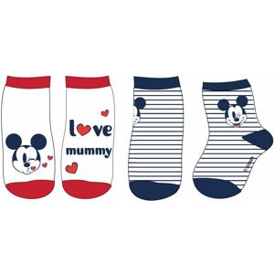 EPlus Sada 2 párov detských ponožiek - Mickey Mouse I love mummy Veľkosť najmenší: 9 - 18 mesiacov