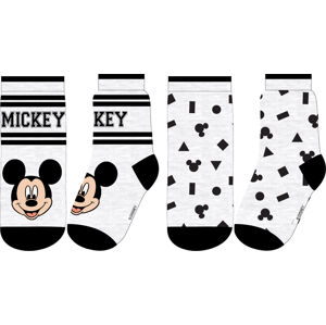 EPlus Sada 2 párov detských ponožiek - Mickey Mouse sivé Veľkosť ponožiek: 31-34