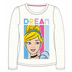 EPlus Dievčenské tričko s dlhým rukávom - Popoluška Disney biele Veľkosť - deti: 128