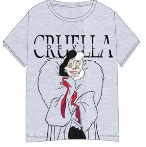 EPlus Dámske tričko 101 Dalmatíncov - Cruella sivé Veľkosť - dospelý: XS