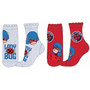 EPlus Sada 2 párov detských ponožiek - Miraculous/Ladybug Veľkosť ponožiek: 27-30