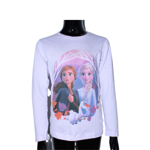 Setino Dievčenské tričko s dlhým rukávom - Frozen (biele) Veľkosť - deti: 140