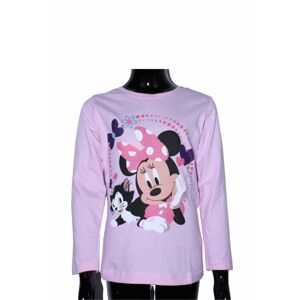 Setino Dievčenské tričko s dlhým rukávom - Minnie Mouse ružové Veľkosť - deti: 128