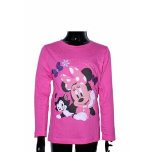 Setino Dievčenské tričko s dlhým rukávom - Minnie Mouse tmavoružové Veľkosť - deti: 98