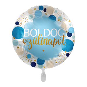 Premioloon Fóliový balón kruh modrý - Boldog Szulinapot