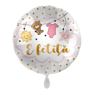 Premioloon Fóliový balón kruh ružový - E fetita