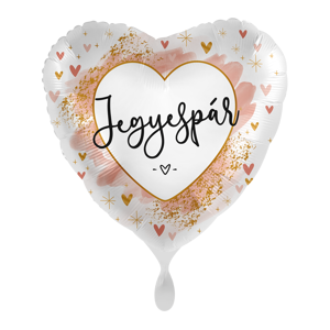 Premioloon Fóliový svadobný balón srdce watercolor - Jegyespár