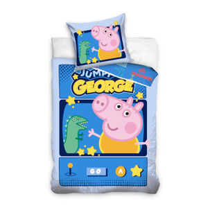 Carbotex Detské posteľné obliečky Peppa Pig - George jumping game