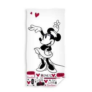 Carbotex Osuška - Minnie Mouse čierno-biela 70 x 140 cm