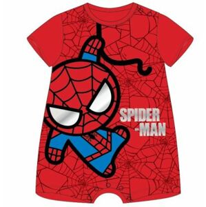 EPlus Detský letný kraťasový overal - Spiderman červený Veľkosť najmenší: 18 mesiacov